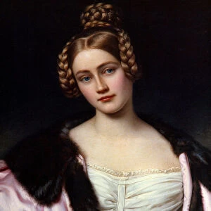 Portrait of Caroline Grafin. Painting by Joseph Karl Stieler (1781-1858) Ec