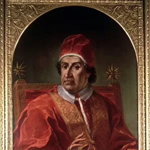 Portrait of Clement XI (1649 - 1721) by Pier Leone Ghezzi. Museo di Roma. Rome