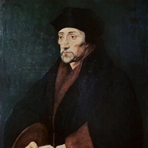 Portrait of Desiderius Erasmus (1466-1536) of Rotterdam (oil on panel)