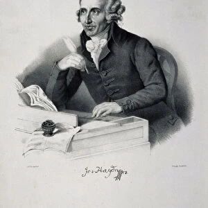 "Portrait du compositeur Joseph Haydn (1732-1809)"Lithographie allemande. Pushkin Memorial Museum, Saint Petersbourg