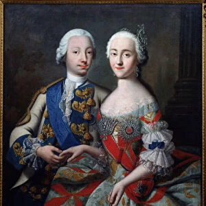 Portrait du grand duc Piotr Feodorovich (qui deviendra Pierre III de Russie, 1728-1762) et de la grande duchesse Catherine Alekseievna de Russie (1729-1796) (Portrait of the Grand Duke Pyotr Fyodorovich and the Drand Duchess Catherine Alekseyevna)