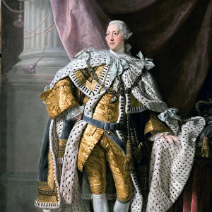 "Portrait du roi George III (1738-1820) roi d Angleterre en tenue de couronnement"Peinture d Allan Ramsay (1713-1784) vers 1770 Art Gallery of South Australia Adelaide Australie