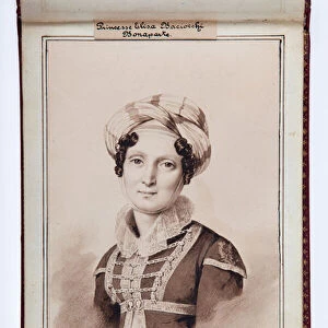 Portrait of Elisa Bonaparte, Princess Baciocchi, illustration from the Small Album of
