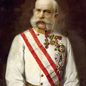 Portrait of Franz Joseph I of Austria - Anonymous. Oil on canvas, c. 1910