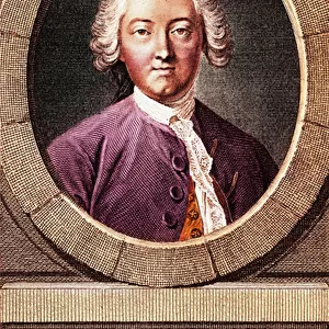 Portrait of French philosopher Claude Adrien Helvetius (1715-1771), engraving. 1772