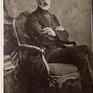 Portrait of Giuseppe Mazzini, with autograph(b / w photo)
