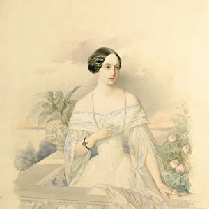Portrait of Grand Duchess Olga Nikolaevna, 1846 (w / c on cardboard)