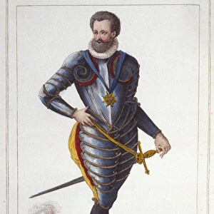 Portrait of Henry IV (1553-1610), King of France Engraving of 1830
