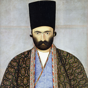 Portrait of Imad al Daulah, Imam Quli Khan, c. 1855-1860 (oil on canvas, gold frame)