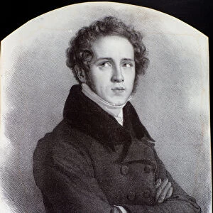 Portrait of italian composer Vincenzo Bellini (Engraving. 19th century)