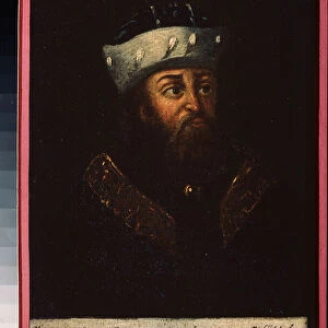 Portrait de Ivan II Ivanovitch (1326-1359) dit le debonnaire, grand prince de Moscou et de Vladimir. Peinture d un maitre russe, huile sur toile, 19e siecle. Museum of History and Art, Iegoryevsk (Russie)