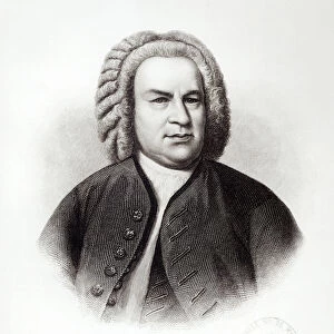 Portrait of Johann Sebastian Bach (1685-1750) (engraving) (b / w photo)