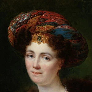 Detail of Portrait of Josephine Victoire Meslier-Duvey (oil on canvas)