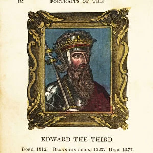 Portrait of King Edward the Third, King Edward III of England, born 1312, began reign 1327 and died 1377