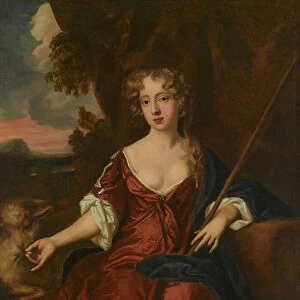 Portrait of a lady, said to be Nell Gwynne as a shepherdess (oil on canvas)