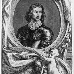 Portrait of Lieutenant General John Lambert (1619-83) engraved by Jacobus Houbraken