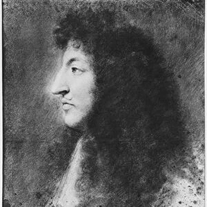Portrait of Louis XIV, young, in profile to the left, c