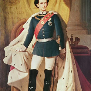 Portrait of Ludwig II (1845-86)of Bavaria in uniform, 1865 (oil on canvas)