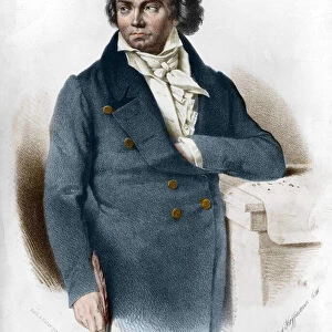 Portrait of Ludwig van Beethoven (1770 - 1827) engraving of the 19th century