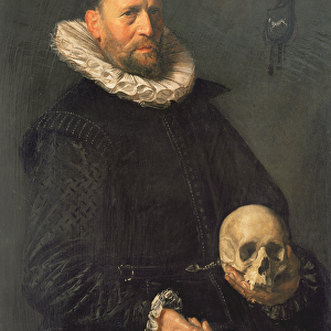 Portrait of a Man Holding a Skull, c. 1611-12 (panel)