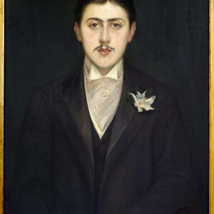 Portrait of Marcel Proust (1871-1922), French writer. Painting by Jacques Emile