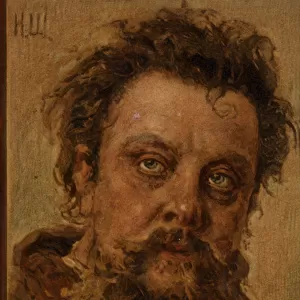 Portrait of Modest Mussorgsky (colour litho)