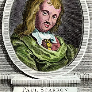 Portrait of Paul Scarron (1610-1660), French writer. Engraving of the 17th century