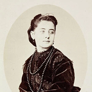Portrait of Pauline Lucca, 1860s (b/w photo)