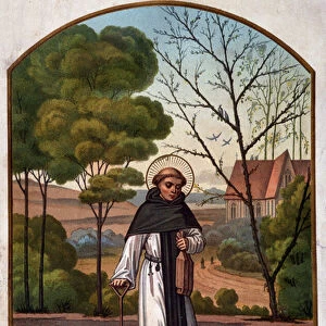 Portrait of Saint Fiacre (hermitage near Meaux), patron of the gardeners work 19th