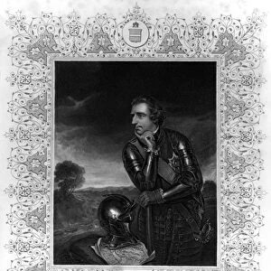 Portrait of Sir Jeffrey Amherst (engraving) (b / w photo)