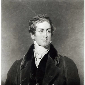 Portrait of Sir Robert Peel (1788-1850) engraved by C. Turner (litho) (b / w photo)