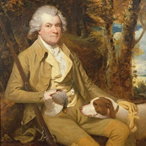 Portrait of Squire Morland with his gun and dog