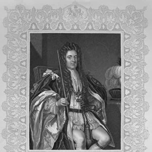 Portrait of Sydney, First Earl of Godolphin (engraving) (b / w photo)