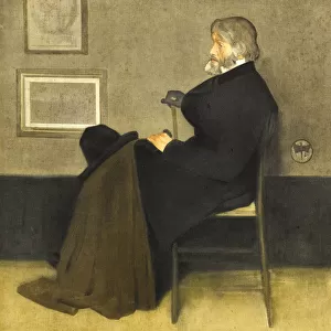 Portrait of Thomas Carlyle, c. 1880 (hand-coloured photogravure, on white wove paper)