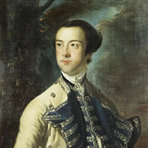Portrait of Thomas Hanway, Half Length, in a Beige Coat with Blue and Silver Facings