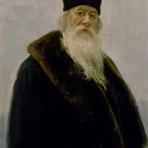 Portrait of Vladimir Vasil evich Stasov (1824-1906) 1900 (oil on canvas)