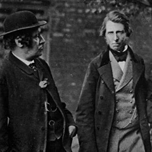 Portrait of William Bell Scott, John Ruskin and Dante Gabriel Rossetti, 1864 (b / w photo)
