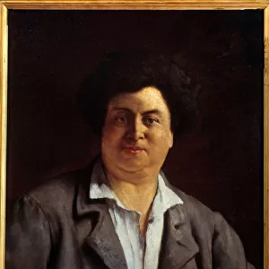 Portrait of the writer Alexandre Dumas pere (1802-1870) Painting by Charles Alphonse