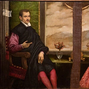 Portrait of young couple, XVI century (oil on canvas)