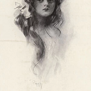 Portrait of a young girl named Peggy (litho)