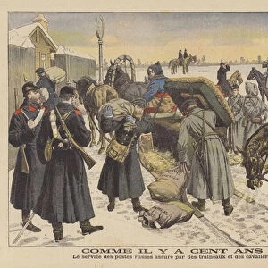 Postal and telegraph strike in Russia (colour litho)