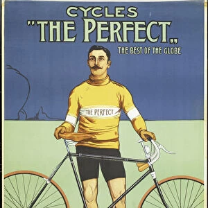 Poster advertising The Perfect bicycle, 1895 (colour litho)
