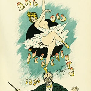 Poster for the ball of incoherents, ball organized between 1885 and 1896 in Paris as part of the artistic movement launched by Jules Levy in 1882, the incoherent arts, Illustration en lithographie by Maurice Neumont (1868-1930)