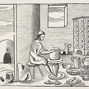 A potter, from Orbis Sensualium Pictus, pub. 1658 (woodcut)