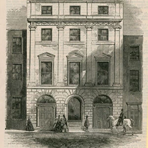 Premises occupied by the Archtitectural Societies of London, Conduit Street, London (engraving)