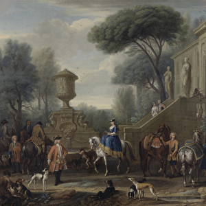 Preparing for the Hunt, c. 1740-50 (oil on canvas)