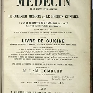 Presentation page of the book "Le cuisinier et le medecin