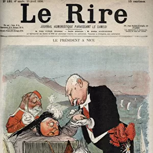 The President in Nice - French President Felix Faure met Queen Victoria in Nice - Cartoon