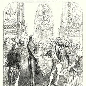 Prince Albert and the Royal Commissioners at the Great Exhibition of 1851, Crystal Palace, Hyde Park, London (engraving)