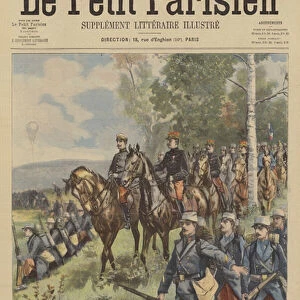 The Prince of Asturias with General Brugere at the French Armys grand manoeuvres (colour litho)